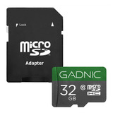 Memoria Micro Sd 32 Gb Gadnic Ultra Clase 10 Vel 48 Mb/s