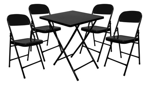 Conjunto De Mesa Com 4 Cadeiras Dobráveis De Bar Aço Premium