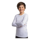 Camiseta Manga Larga Algodón, Blanco. Niño Y Juvenil