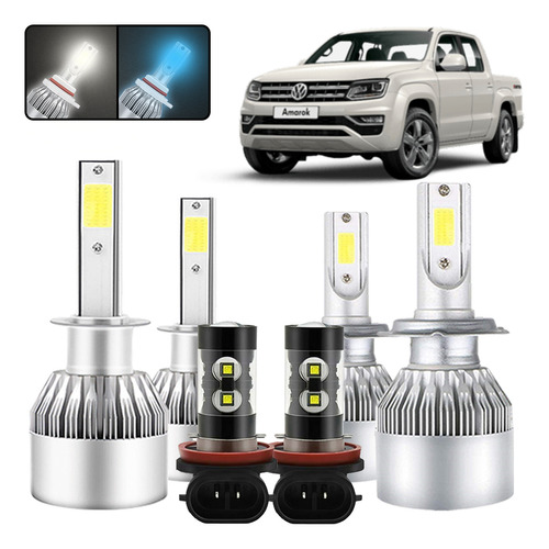 Kit De Focos Led H1 H7 H11 Para Volkswagen Amarok 2018-2020