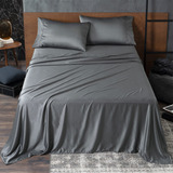 Sábanas De Satín King Size Lujosa Y Sedosa - Real Textil + Funda De Almohada Elegante Para Todo El Año Color Gris