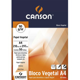 Bloco Papel Canson Vegetal Liso A4 90g 50 Folhas