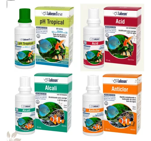 Kit Controle Alcon Teste Ph + Acid + Alcali + Anticlor