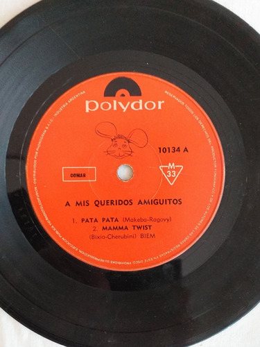 Disco Vinilo Topo Gigio Pata Pata O Sole Mío Polydor 1969