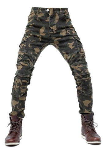 Jeans Camuflados Para Motocicleta Con Protección Para Hombre