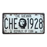 Cartel De Chapa Vintage Patente Che Guevara Apto Exterior