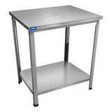 Bancada Mesa Inox Industrial Paneleiro Liso 90x60x80