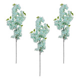 Pack 3 Ramo De Flores Artificiales Flores De Cerezo 100cm