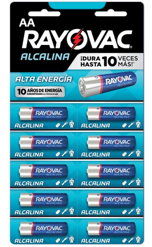 Pilas Alcalinas Rayovac Aa X 10 Unidades Quilmes
