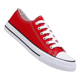 Zapatilla Urbana De lona unisex Casual Rojo 7088