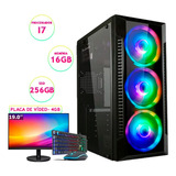 Pc Gamer Completo I7 16gb M.2 256gb Placa De Video E Kit 