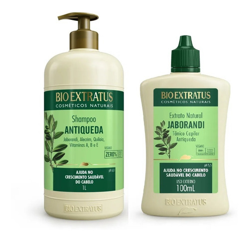 Kit Shampoo Jaborandi 1000ml + Tônico 100ml Bio Extratus