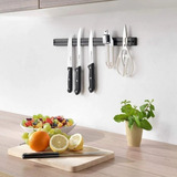 Barra Plástica Magnética 300mm Organizador Cocina Cuchillos