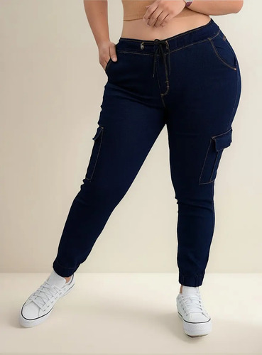 Pantalon Jogger Tipo Cargo Para Dama Con Stretch Talla Extra