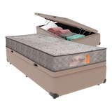 Cama + Box Baú Solteiro Bege Orthoprime Frete Grátis 88x188