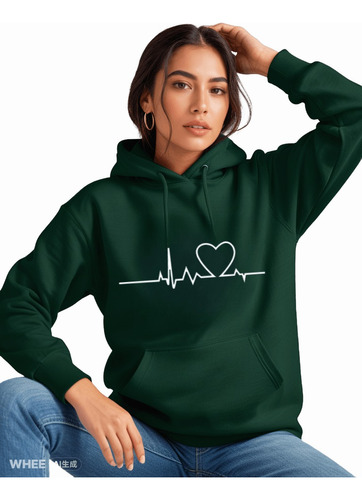 Sudadera Con Cordón De Corazón Informal Para Mujer De Moda