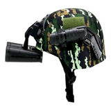 Casco Airsoft Paintball Con Linterna Telescopio Y Luz Estrob