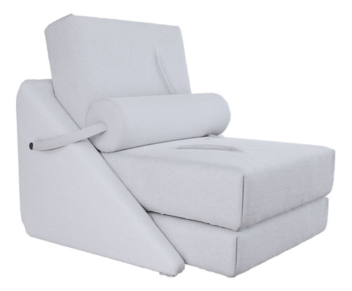 Sillón Sofá Cama Individual 1 Cuerpo Living Tusor Color Blanco