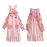 Pijama Coquette Kawaii Conejita Peludito Mujer Invierno