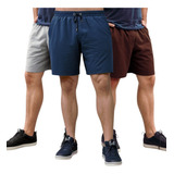 Kit 3 Bermuda Shorts Masculino Moletinho Treino Academia