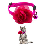 Ke Woow Rosetta Collar Para Gato, Ajustable Cascabel Y Flor