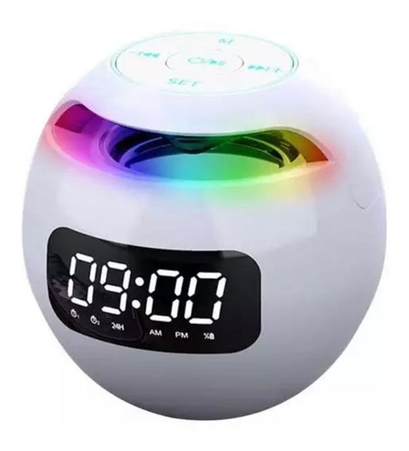 Reloj Despertador Parlante Portátil Bluetooth Luz Rgb Usb