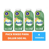 Pack 4 Rinso Para Diluir Detergente Líquido 500ml Rinde 3lt