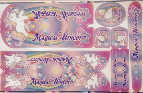 Adesivo Magical Unicorn Infantil Cartela