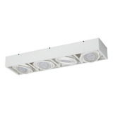 Plafon Para 4 Luces Ar111 Gu10 Rectangular Color Bl Y Ng Color Blanco