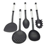 Set De Utensilios De Cocina Nylon Mango Acero