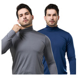  Kit 2 Camisa Camiseta Gola Alta Térmica Uv Blusa Masculina