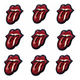 10 Peças Aplique Patch Língua Rolling Stones Paetê Pequena