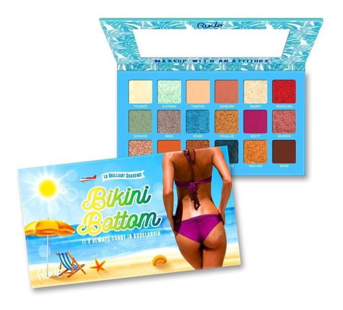 Paleta De Sombras Bikini Botton Rude Cosmetics 18 Tonos