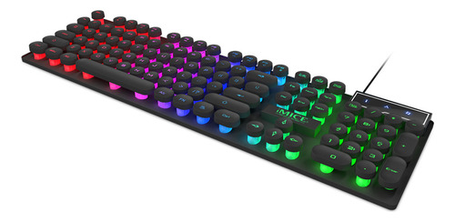 Teclado Para Juegos Con Cable, Led, Tricolor, Retroiluminaci