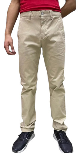 Pantalon Lacoste Hombre Casual Regular Fit Beige - Original