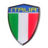   Adesivo Escudo Itália Resinado Borda Cromada 