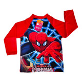 Camisa Térmica Infantil Menino Homem Aranha Uv Proteção