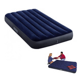 Colchon Sencillo Inflable Azul Intex 191 X 99 X 25 Cm