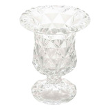 Vaso Com Pé De Vidro Diamond 14,5 X 11,5cm