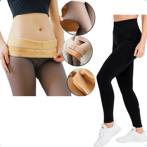 Kit Meia Calça Forrada Peluciada + Calça Legging Flanelada