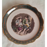 Antiguo Plato Decorativo Porcelana Limoges 12 Cm De Diámetro