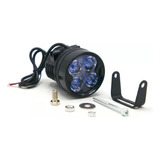 Faro Para Moto  4 Led Luz Blanca Tipo Cañon Con Luz Alt