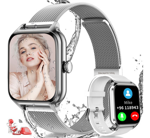 Reloj Inteligente Mujer 1.85'' Smartwatch Llamada Bluetooth