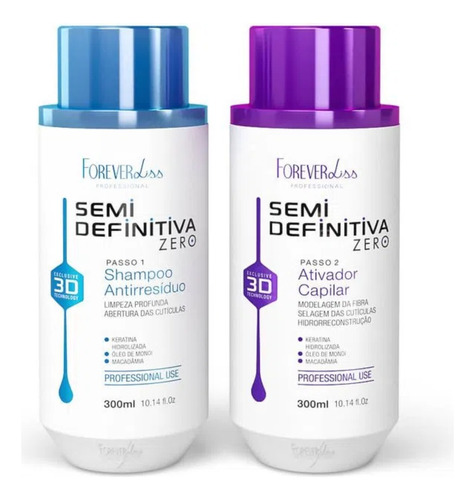 Kit Escova Semi Definitiva Forever Liss Zero 2x300ml