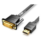 Cabo Hdmi/dvi-d 1 Metro Reforçado Plug Banhado A Ouro 1080p