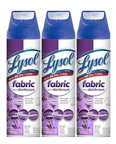 Set 3 Sprays Desinfectantes De Tela Lysol Antibacterial 15