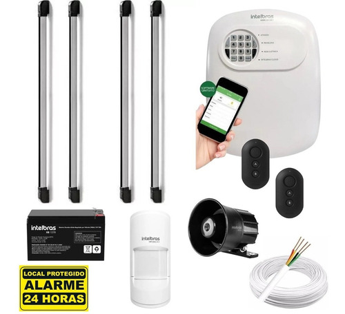 Kit Alarme Anm 24 C/ Sensor Ativo Iva 7100 6 Feixe Intelbras