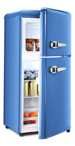 Tymyp Mini Refrigerador Regrigerador Retro Con Congelador, R