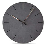 Reloj De Pared Silencioso Negro Brumoso De Hormigón Minimali