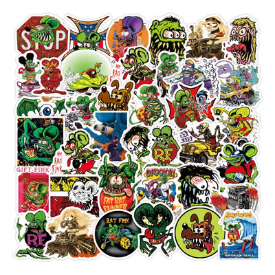 Rat Fink 50 Calcomanias Stickers De Pvc Contra Agua Skate | MercadoLibre